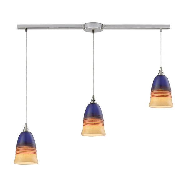 Canyon 3 Light Pendant In Satin Nickel