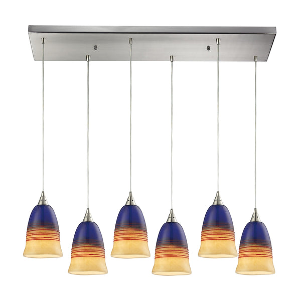 Canyon 6 Light Pendant In Satin Nickel