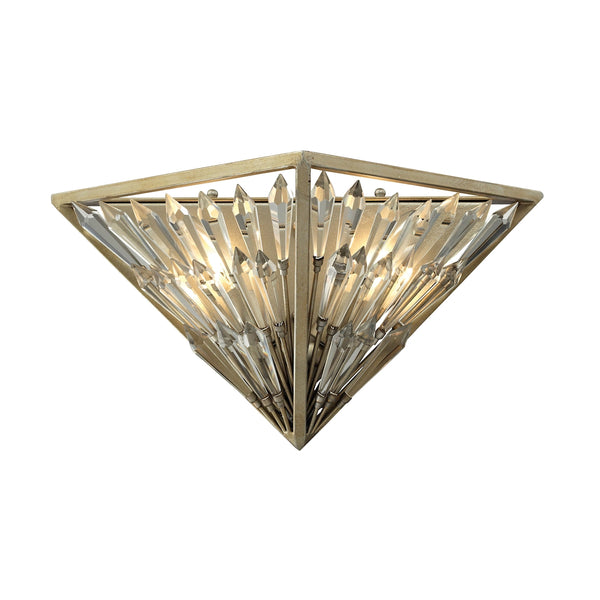 Viva Natura 2 Light Wall Sconce In Aged Silver