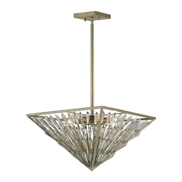 Viva Natura 6 Light Pendant In Aged Silver