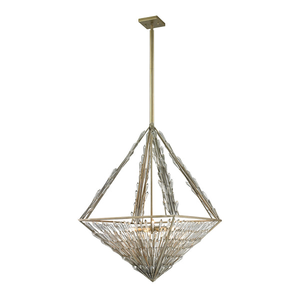 Viva Natura 8 Light Pendant In Aged Silver