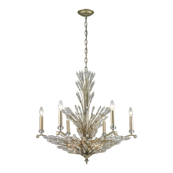 Viva Natura 9 Light Chandelier In Aged Silver
