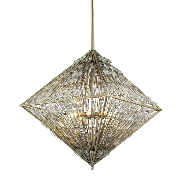 Viva Natura 8 Light Chandelier In Aged Silver