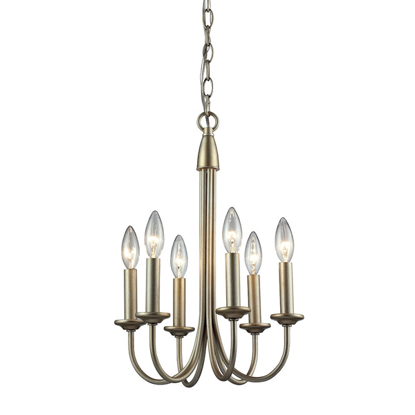 Chandette 6 Light Chandelier In Aged Silver