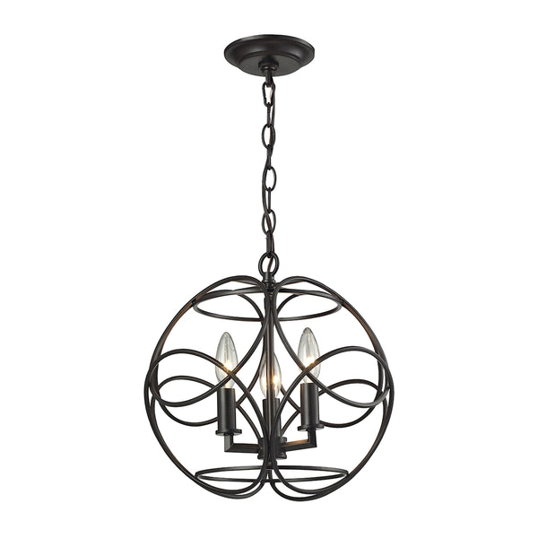 Chandette 3 Light Pendant In Oil Rubbed Bronze