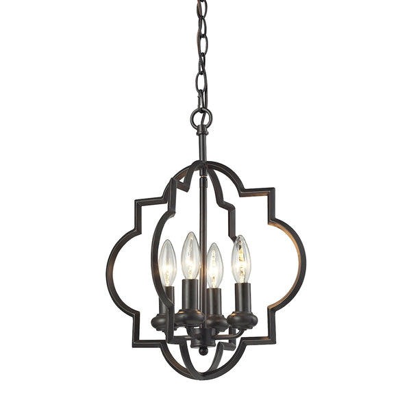 Chandette 4 Light Pendant In Oil Rubbed Bronze