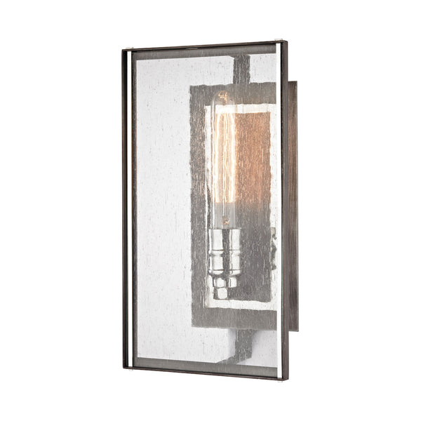 Ridgeview 1 Light Wall Sconce In Weathered Zinc With Polished Nickel Accents