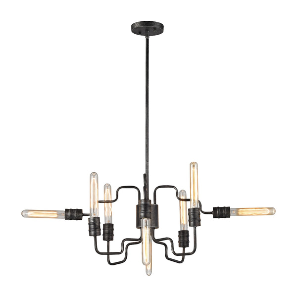 Transit 8 Light Chandelier In Silvered Graphite
