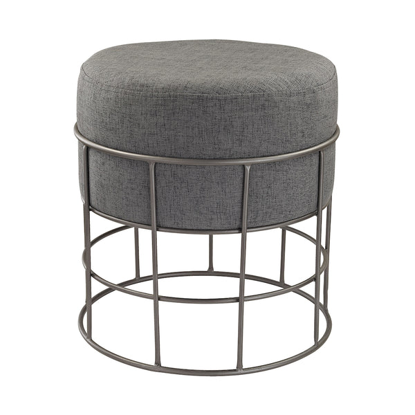 Pewter And Grey Linen Stool