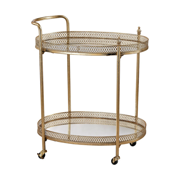 Banded Oval Bar Cart