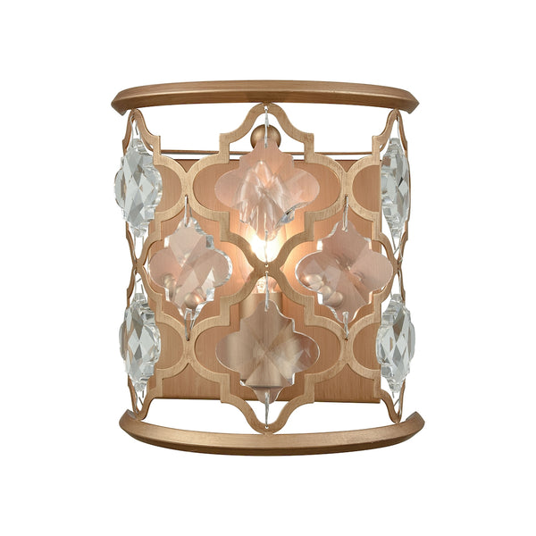 Armand 1 Light Wall Sconce In Matte Gold With Clear Crystal