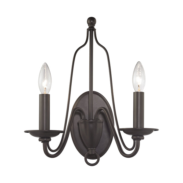 Monroe 2 Light Wall Sconce In Oil Rubbed Bronze