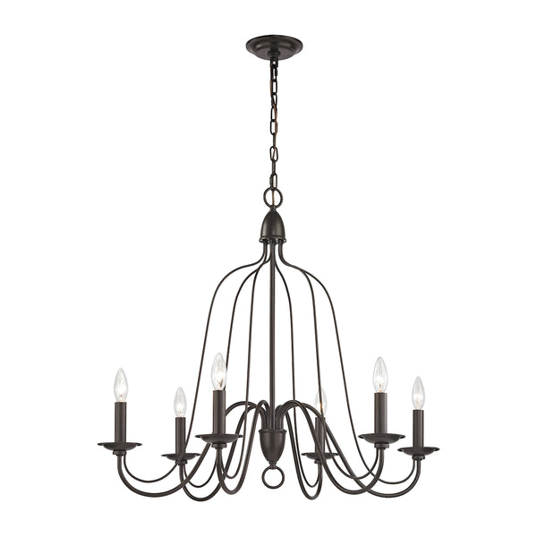 Monroe 6 Light Chandelier In Oil Rubbed Bronze
