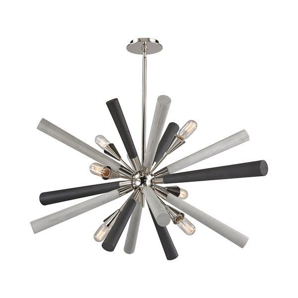 Solara 6 Light Chandelier In Polished Nickel