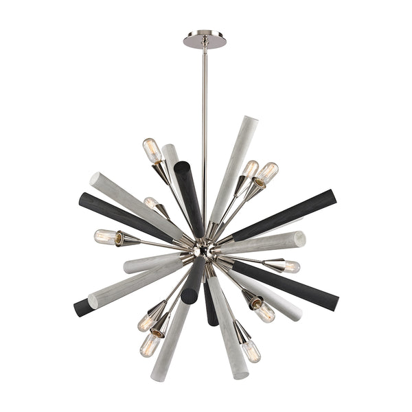 Solara 10 Light Chandelier In Polished Nickel
