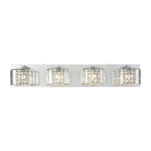 Springvale 4 Light Vanity In Polished Chrome With Clear Crystal And Glass