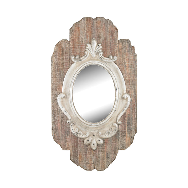Villeneuve Wall Mirror In Weathered Wood Finish