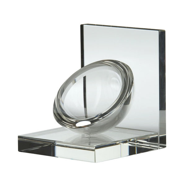 Crystal Sphere Bookends - Set of 2