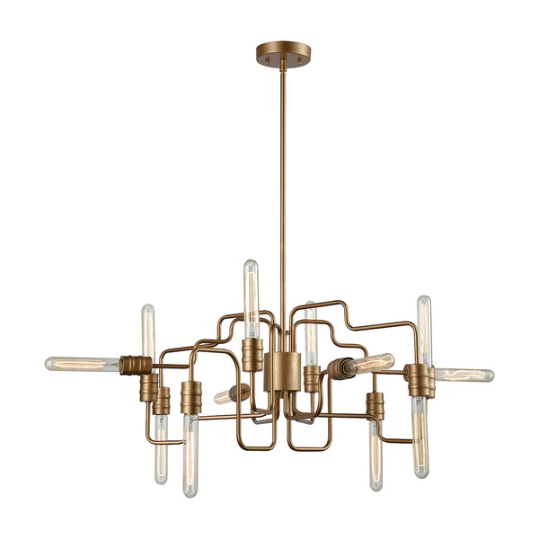 Transit 12 Light Chandelier In Matte Gold