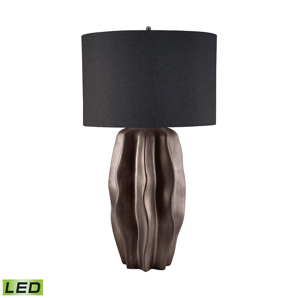 Bisque Ceramic LED Table Lamp In Dark Taupe