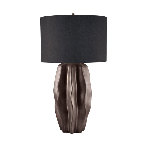 Bisque Ceramic Table Lamp In Dark Taupe
