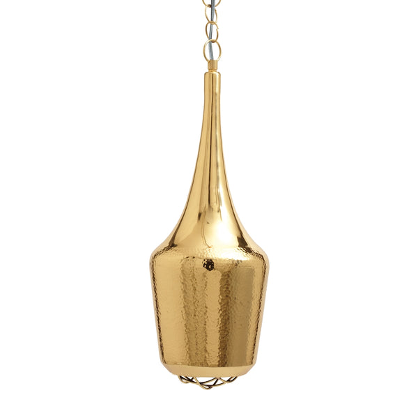 Gold Hammered Pendant Lamp - Medium