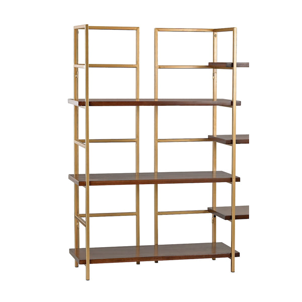 Balart Gold and Walnut Shelf Unit