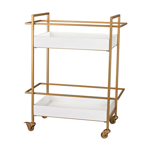 Kline Gold And White Bar Cart