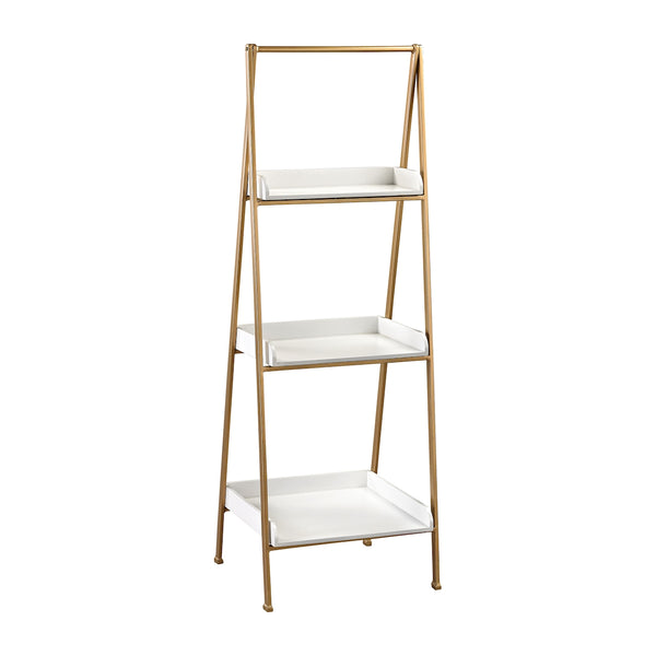 Kline White And Gold Accent Shelf