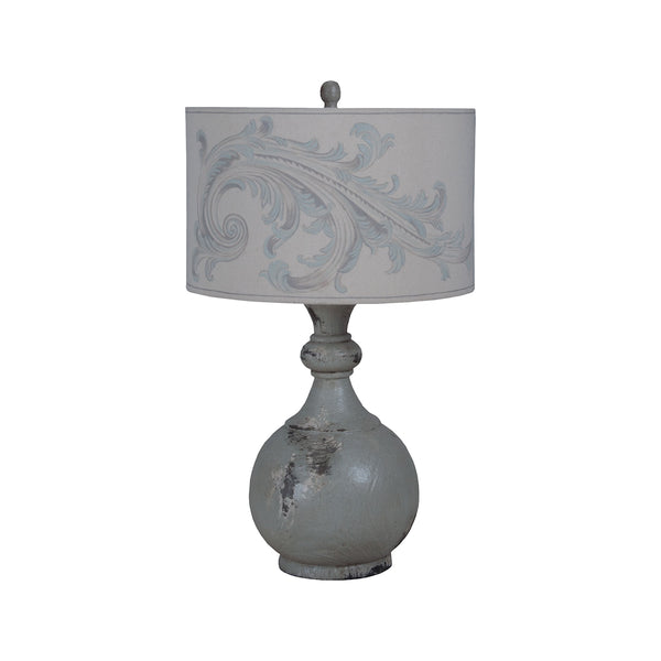 Leyland Spindle Lamp In Vintage Matin Blue