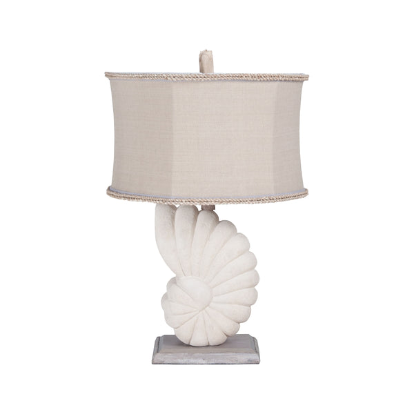 Stone Nautilus Table Lamp In Aged Silver