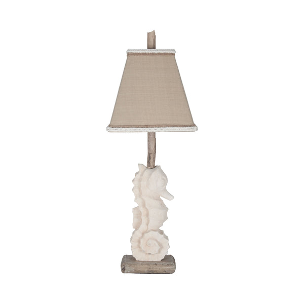 Stone Seahorse Table Lamp In Aged Stone