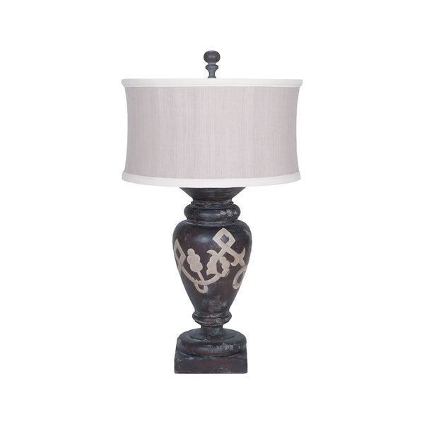 Turned Urn Table Lamp In Heritage Grey Stain