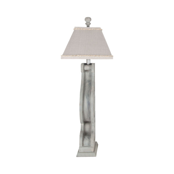Carved Corbel Table Lamp II In Weathered Grey