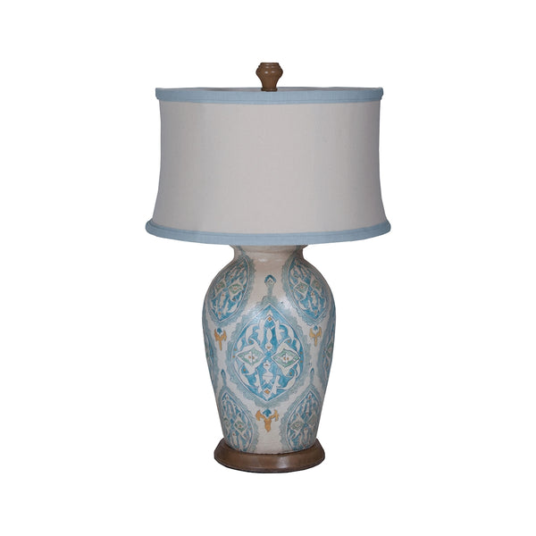 Terra Cotta Table Lamp VII With European Tile Art