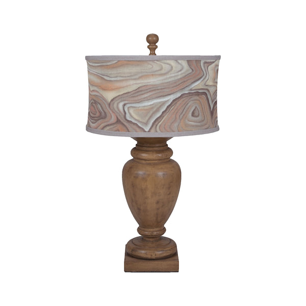 Turned Urn Table Lamp In Artisan Dark Stain