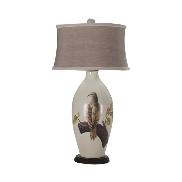 Terra Cotta III Table Lamp In Loft White With Original Artwork