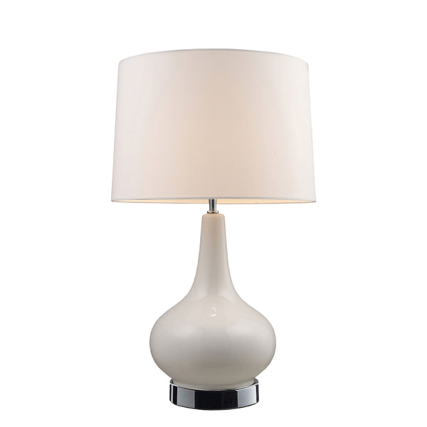 Continuum Table Lamp In White With Chrome Hardware