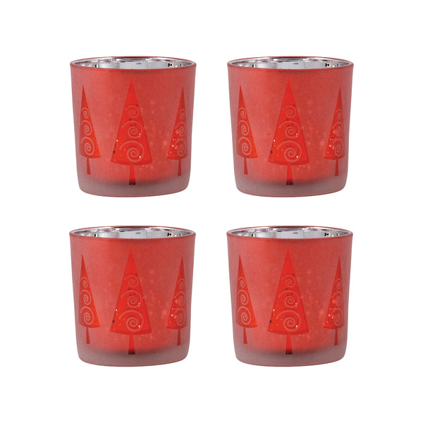 Modern Tree Set of 4 Votives