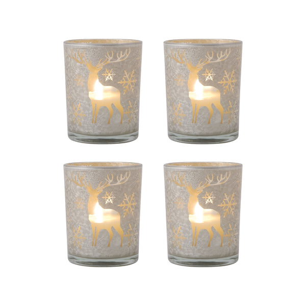 Reindeer Set of 4 Pillar Holders