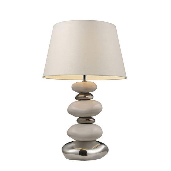 Mary-Kate And Ashley Elemis Table Lamp In Pure White And Chrome