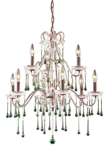 Opulence 9 Light Chandelier Frame In Rust