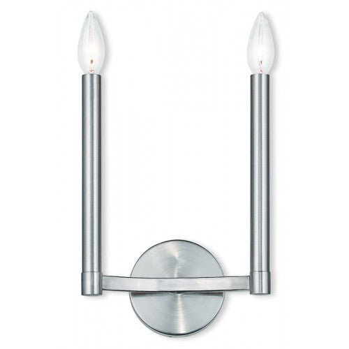 Livex Lighting Alpine 2 Light Brushed Nickel Wall Sconce
