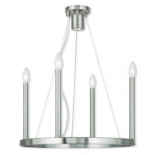 Livex Lighting Alpine 4 Light + 1 Light BN Chandelier