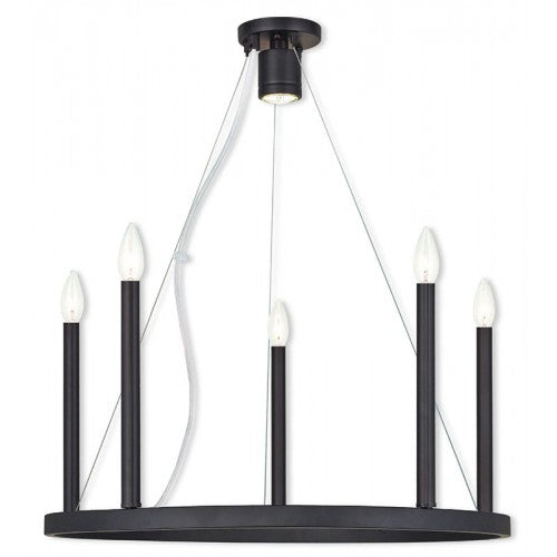 Livex Lighting Alpine 5 Light + 1 Light Bronze Chandelier