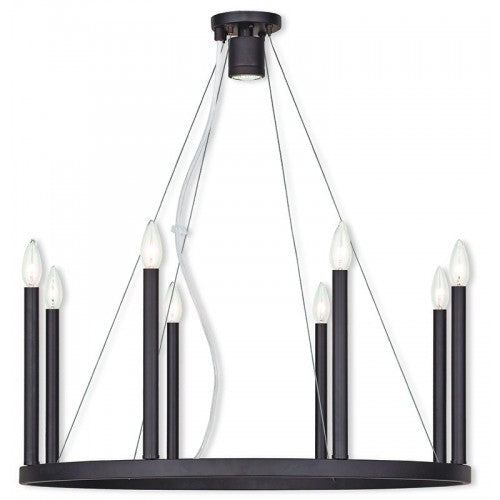 Livex Lighting Alpine 8 Light + 1 Light Bronze Chandelier