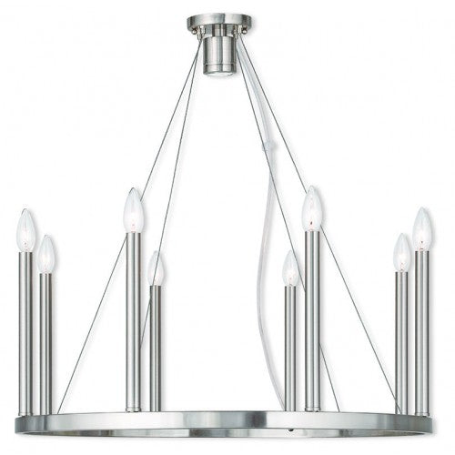 Livex Lighting Alpine 8 Light + 1 Light BN Chandelier