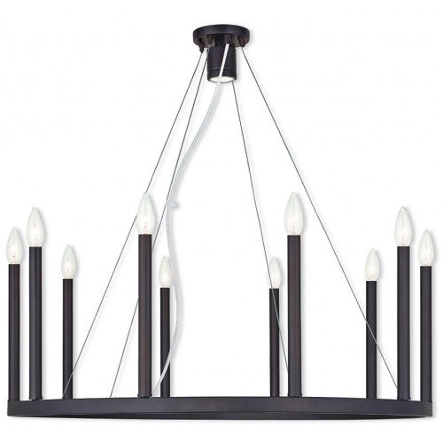 Livex Lighting Alpine 10 Light + 1 Light Bronze Chandelier