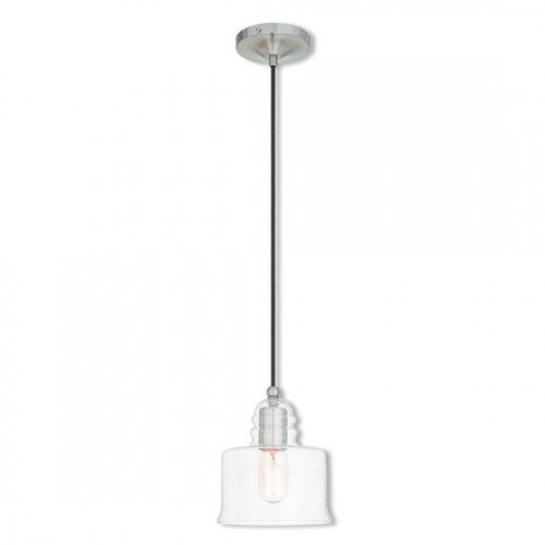 Livex Lighting Art Glass Mini Pendant 1 Light Brushed Nickel Mini Pendant
