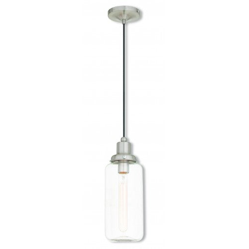 Livex Lighting Art Glass Mini Pendant 1 Light Brushed Nickel Mini Pendant